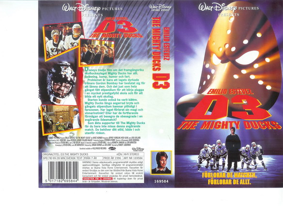 MÄSTARNA 3-MIGHTY DUCKS 3 (VHS)
